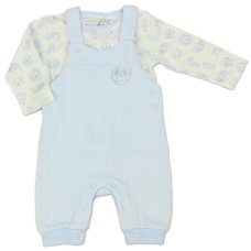 M15956: Baby Boys Quilted Dungaree & Top Outfit (0-9 Months)